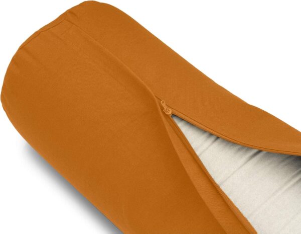 Yoga Bolster Cushion | Certified Organic Cotton Round Yoga Cushion for Support | Buckwheat Hulls Yin Yoga Bolster Pillows with Removable Washable Cover