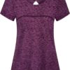 Kimmery Woman Short Sleeve Round Neck Criss Cross Back Yoga Shirt