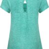 Kimmery Woman Short Sleeve Round Neck Criss Cross Back Yoga Shirt