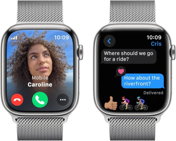 Apple Watch Series 9 (GPS + LTE) 45MM Stainless Steel Case Silver Milanese Loop (Renewed)