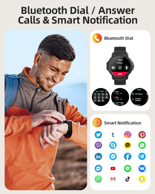 Smartwatch with Built-in GPS, Featuring Bluetooth Calling - Two in One Package