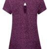 Kimmery Woman Short Sleeve Round Neck Criss Cross Back Yoga Shirt