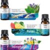 Top 6 Essential Oils Blends Set for Diffusers - Aromatherapy Oils Scents for Home & Office, Perfect for Tension Relief, Relaxation, Breath and Good Dreams Mood Boost Wellness Essential Oil Kit for SPA