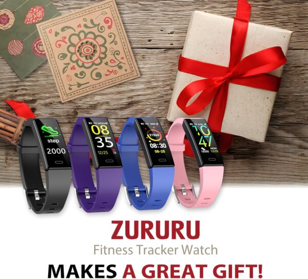 ZURURU Fitness Tracker with Blood Pressure Heart Rate Sleep Health Monitor for Men and Women, Upgraded Waterproof Activity Tracker Watch, Step Calorie Counter Pedometer