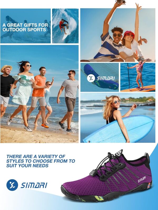 SIMARI Water Shoes for Women Men Barefoot Breathable Quick-Dry Aqua Sports Beach River Hiking Athletic Swim Surf Pool Diving Camping Must Haves Outdoor Gear