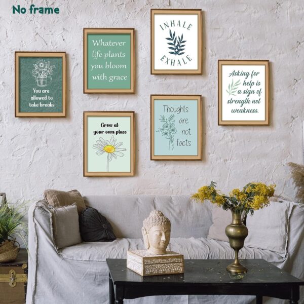 Lincia 9 Pcs Mental Health Posters Boho Therapy Office Decor Motivational Counselor Psychology Posters, 8 x 10 in(Green)
