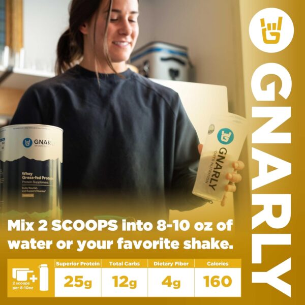 81yhW-hQitL._AC_SL1500_.jpg Gnarly Nutrition Whey Protein Powder - Grass Fed Whey Powder, NSF Sport Certified, Smooth Taste, Sports Nutrition, Muscle Repair, 25g Protein - Chocolate, 32 Oz