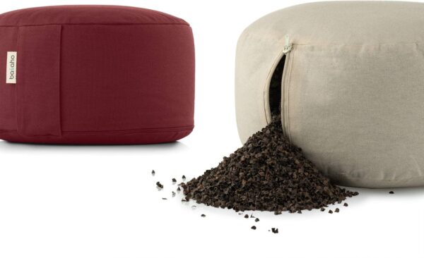 Meditation Cushion | WHEEL Zafu Meditation Cushion with Removable Washable Cover | Certified Organic Cotton Meditation Cushions | Buckwheat Hulls Cushion Meditation Pillow