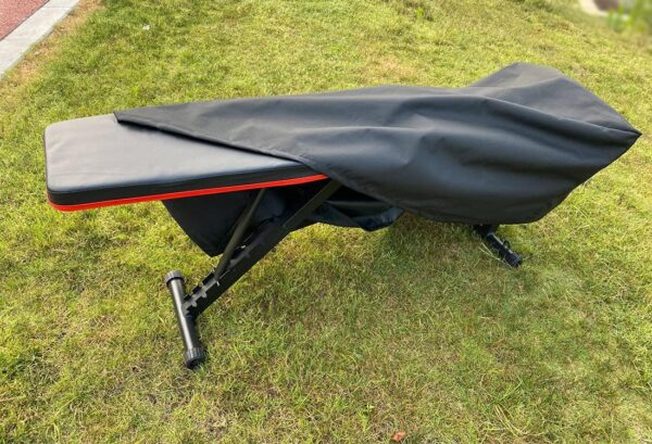 Mini Lustrous Weight Bench Cover, Adjustable Exercise Workout Bench Cover, Waterproof 600D Oxford Fabric for Indoor and Outdoor Use, 50" L x 23" W x 17" H（Black）