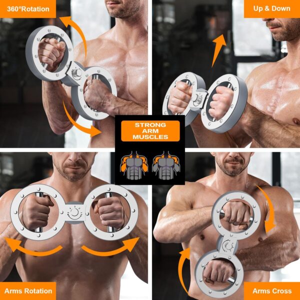 Burn Machine - Arm Exercise Equipment with 12LB Adjustable Resistance,Forearm Strength Trainer for Men&Women with 360 Degree Rotator