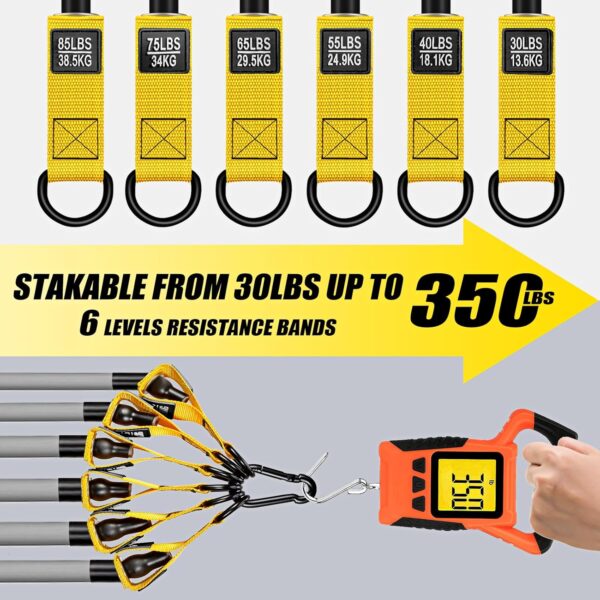 Resistance Bands, 350lbs/450lbs Heavy Exercise Bands with Handles, Workout Bands Set for Working Out Men, Fitness Weight Bands for Strength Training, Stretching, Slim, Physiotherapy
