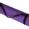 Yoga Mat - Double Sided 1/4-Inch Workout Mat - 71x24-Inch Exercise Pad for Home Gym Fitness or Pilates with Carrying Strap by Wakeman (Black)