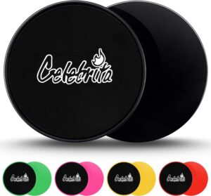 Celebrita Pair of Gliding Discs Core Sliders Ab, Back, Hip, and Leg Exercise Gear for Gym, Home, Yoga, Pilates | Strengthen Abdomen, Burn Fat, Improve Balance