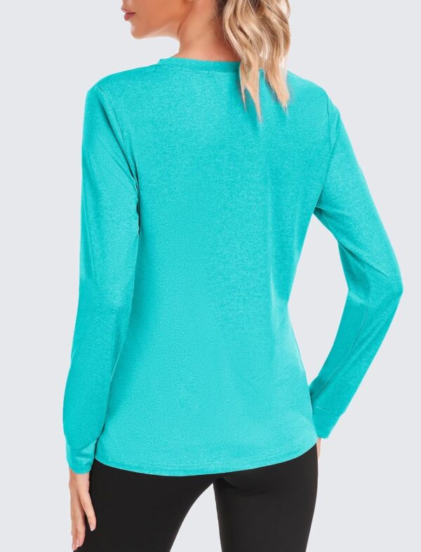 PINSPARK Long Sleeve Workout Tops for Women Crewneck Yoga Shirts Lightweight Athletic Gym Running Sport Casual T-Shirt