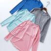 4-Pack: Womens Long Sleeve Athletic Tops with Thumb Holes – Dry Fit Active Crewneck Workout Tees