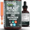 Shilajit Liquid Drops with Sea Moss, Ashwagandha, Zinc, Magnesium, Liquid Vitamins for Women and Men - Terra Mineral by Clean Nutra