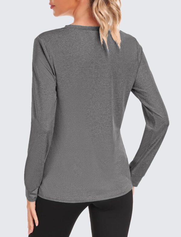 PINSPARK Long Sleeve Workout Tops for Women Crewneck Yoga Shirts Lightweight Athletic Gym Running Sport Casual T-Shirt