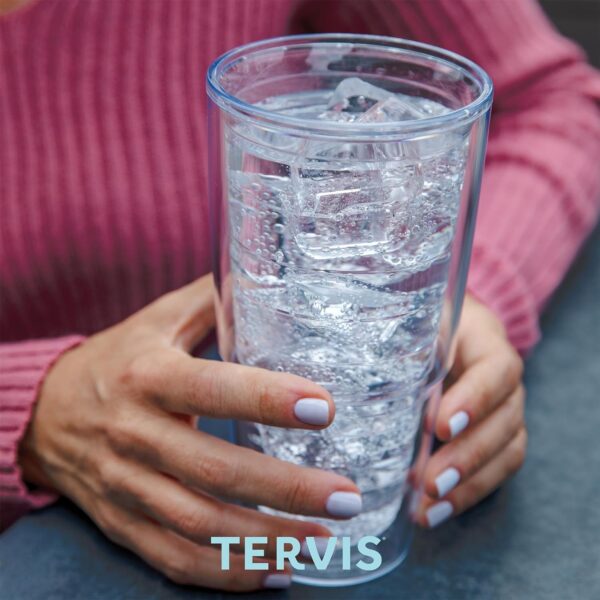 Tervis Made in USA Double Walled Yoga Lotus Flower Insulated Tumbler Cup Keeps Drinks Cold & Hot, 24oz, Clear
