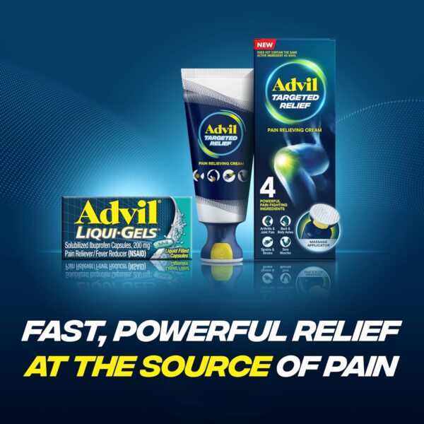Advil Liqui-Gels Pain Reliever and Fever Reducer, Pain Medicine for Adults with Ibuprofen 200mg for Headache, Backache, Menstrual Pain and Joint Pain Relief - 50x2 Liquid Filled Capsules