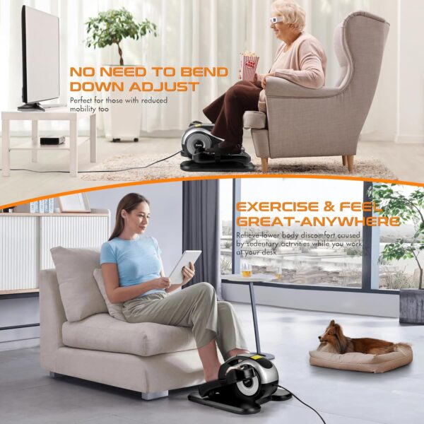 Zakle Under Desk Elliptical Machine, Ellipse Leg Exerciser w/Remote Control & 12 Adjustable Speeds, Noiseless Ellipse Leg Exerciser, Fully Assembled Elliptical Training Machine