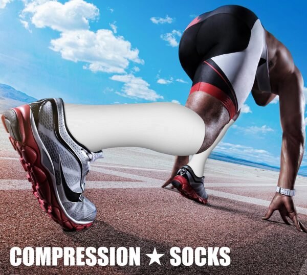 CHARMKING 3 Pairs Open Toe Compression Socks for Women & Men Circulation 15-20 mmHg is Best Support for All Day Wear