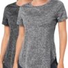 Absttith Women's Short Sleeve Workout Shirts Athletic Casual Tops Quick Dry Gym Soprt Tee Side Split