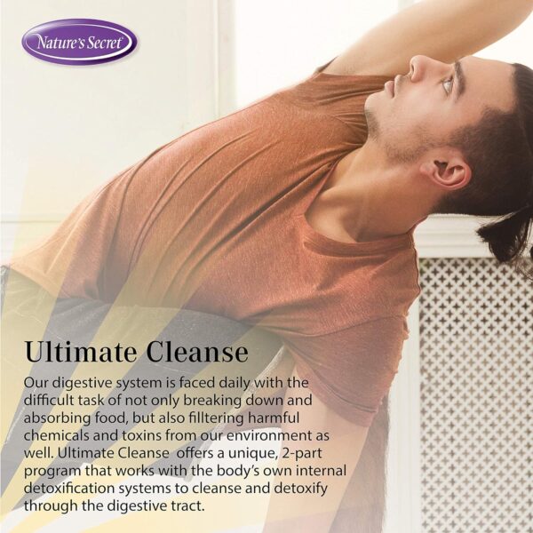 Nature's Secret Ultimate Cleanse 2-Part Total Body Detoxification & Elimination Supports Digestion, Wellness, Colon Health & Regularity - Multi-Herb Digestion & Multi-Fiber Cleanse - 240 Tablets