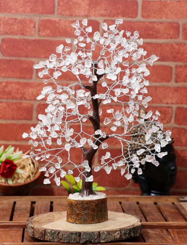 Clear Quartz Gemstone Tree of Life - Handmade Crystal Tree for Positive Energy, Chakra Money Tree Bonsai - Feng Shui Decor, Healing Crystals - Attract Good Luck, Meditation Accessories, Spiritual Gift