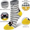 Hellomamma Grip Socks for Women, Non Slip Yoga Animal Socks for Pilates Dance Hospital Ballet Workout Non Skid Cat Socks