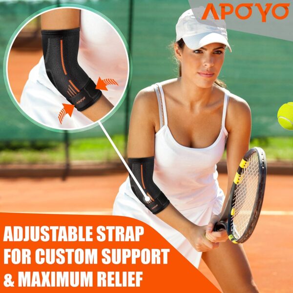APOYO Elbow Brace for Tendonitis and Tennis Elbow, Compression Sleeve for Arthritis, Workouts, Reduce Joint Pain During Fitness Activity (X-Large)