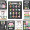 Hadley Designs 9 Cactus Mental Health Posters For Classroom Elementary - School Counselor Office Decor, Mental Health Therapy Decor For Office, School Counseling Office Decor, Calm Corner