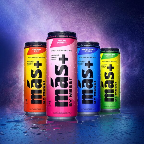 Más+ by Messi 12oz Variety Pack Sports Drink & Hydration Beverage, 12-pack
