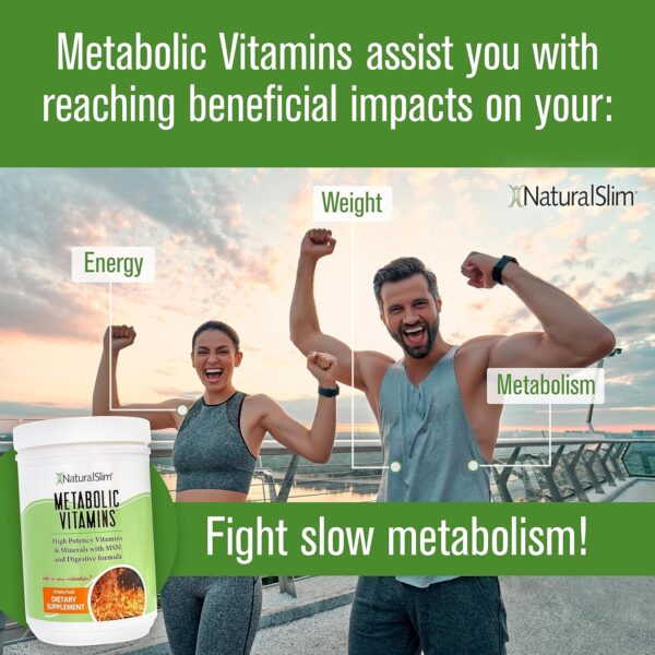 NaturalSlim Metabolic Vitamins - Combination of High Potency Multivitamins, Minerals, B Complex, Msm, & Digestive Formula Supplements for Men & Women - Energy & Metabolism Support - 2 Pack