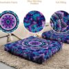 Mandala Meditation Cushion, Boho Meditation Mat, Meditation Pillows for Sitting on Floor, Cushions for Sitting in Home and Outdoor, Square Floor Pillows Cushion Seating for Yoga 22'' X 22''