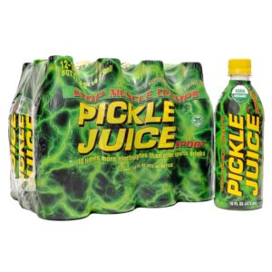 Pickle Juice Sports Drink - Relieves Cramps Immediately - Electrolyte Pickle Juice for Day & Night Time Leg Cramp Relief - Organic & No Artificial Ingredients - 16 oz, 12 Pack