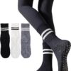 Irisbear Womens Pilates Socks with Grips Non Slip Yoga Socks Barre Gym Athletic Grippy Socks for Women