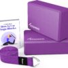 Yoga Blocks 2 pack and Yoga Strap Includes Descriptive E-book for Beginners Sturdy Yoga Brick & Lightweight Eva Foam Block Support Deepen Poses, Provides Strength & Stability for Pilates Practice