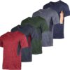 Real Essentials 5 Pack: Men’s V-Neck Dry-Fit Moisture Wicking Active Athletic Tech Performance T-Shirt