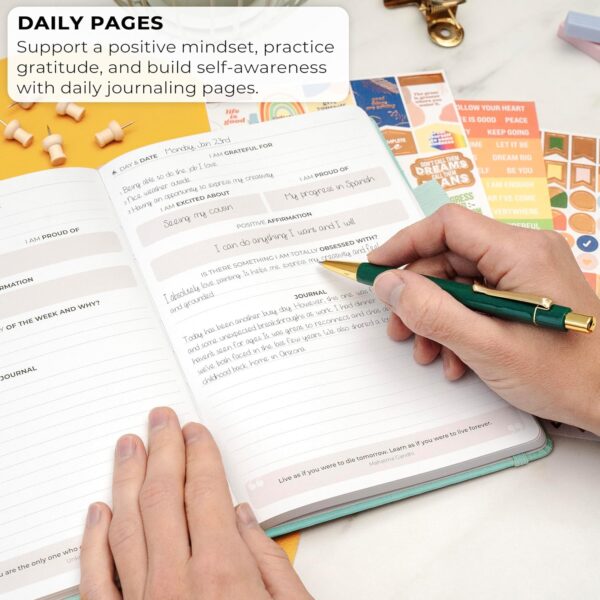 Clever Fox Positivity Journal – Daily Gratitude & Affirmation Journal with Prompts – Motivational Mental Health Journal for Women & Men with Habit Tracker – Lasts 6 Months, A5 Size (Mint)