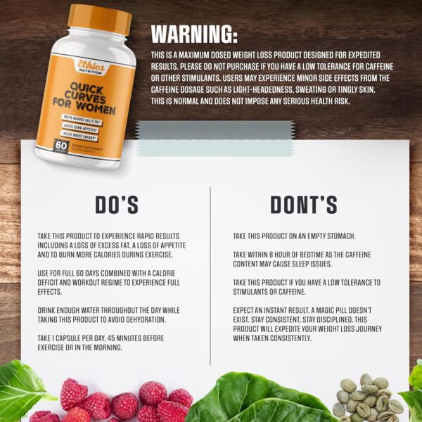 91AJIjr4BL._AC_SL1500_.jpg Quick Curves - Fat Burner Weight Loss Pills for Women | Appetite Suppressant, Best Fat Burner Metabolism Booster | Slimming Belly Fat Burner Diet Pills That Work Fast, Extra Strength - 60 Capsules