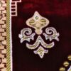 TB Muslim Prayer Rug, Islamic, Velvet Mat Ramadan Gift, with Prayer Bead Unique Decoration Gilded Gold-Like Embroidered for Women Man Kids Meditation Turkish African (Claret Red)