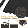 Mat Block Interlocking Foam Tiles Puzzle Mats for Floor 24 SQ FT, 1/2 inch, 6 Tiles, EVA Gym Mat Flooring Exercise Equipment Mat for Home Gym Equipment, Black, 6pcs