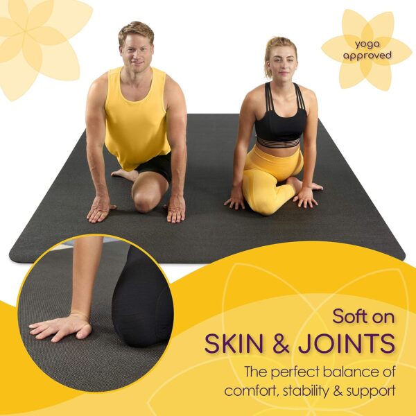 Large Yoga Mat 7'x5'x8mm Extra Thick, Durable, Eco-Friendly, Non-Slip & Odorless Barefoot Exercise and Premium Fitness Home Gym Flooring Mat by ActiveGear