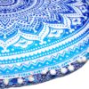 Large Round seat Floor Cushion Chair Ottoman Cover Pouf Pillow Meditation Floor Cushions for Adults Seating pouffe Ottoman Throw Covers Craft Room Furniture for Sitting Cover 22 Inches (Blue)