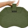Retrospec Sedona Zafu Meditation Cushion Filled w/Buckwheat Hulls - Yoga Pillow for Meditation Practices - Machine Washable 100% Cotton Cover & Durable Carry Handle; Crescent, Basil