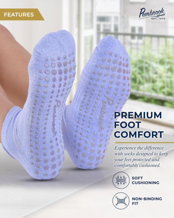 Pembrook Grip Socks - 6 Pairs Barre Socks with Grips for Women & Men | Non Slip Yoga Socks