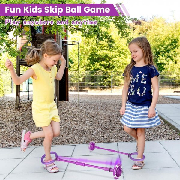Skip Ball Skip It for Kids - Foldable Colorful Flash Wheel Skip Ball, Indoor Outdoor Game Fitness Toys for Kids, Cool Kids Toys Christmas Birthday Gifts for Girls Boys Age 6 7 8 9 10+ Year Old