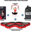 Stretching Strap with Loops - Non Elastic Stretch Band for Physical Therapy, Yoga Strap for Stretching Equipment, Stretch Bands for Exercise and Flexibility - Fascia, Hamstring & Leg Stretcher Belt