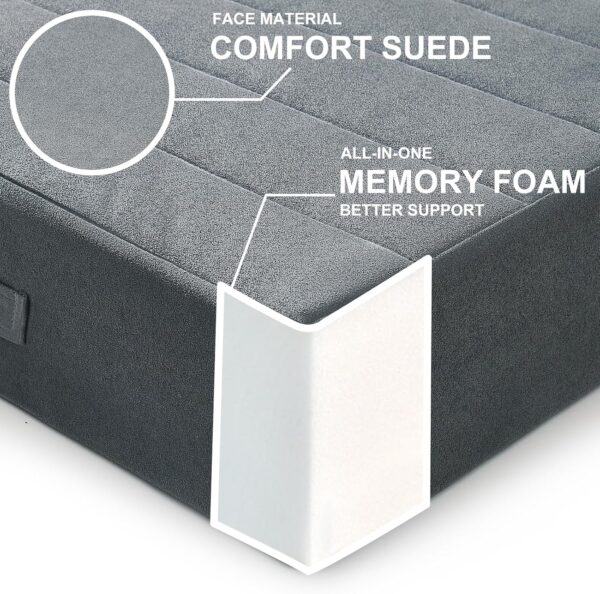 JKMAX 22 inches Floor Pillow for Adults - Large Meditation Cushion with Thick Foam & Soft Tufted Cover - Premium Outdoor Square Floor Cushion Seat - Yoga Pillows for Sitting On Floor - Dark Gray