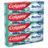 Colgate Max Fresh Whitening Toothpaste with Mini Strips, Clean Mint Toothpaste for Bad Breath, Helps Fight Cavities, Whitens Teeth, and Freshens Breath, 6.3 Ounce (Pack of 4)
